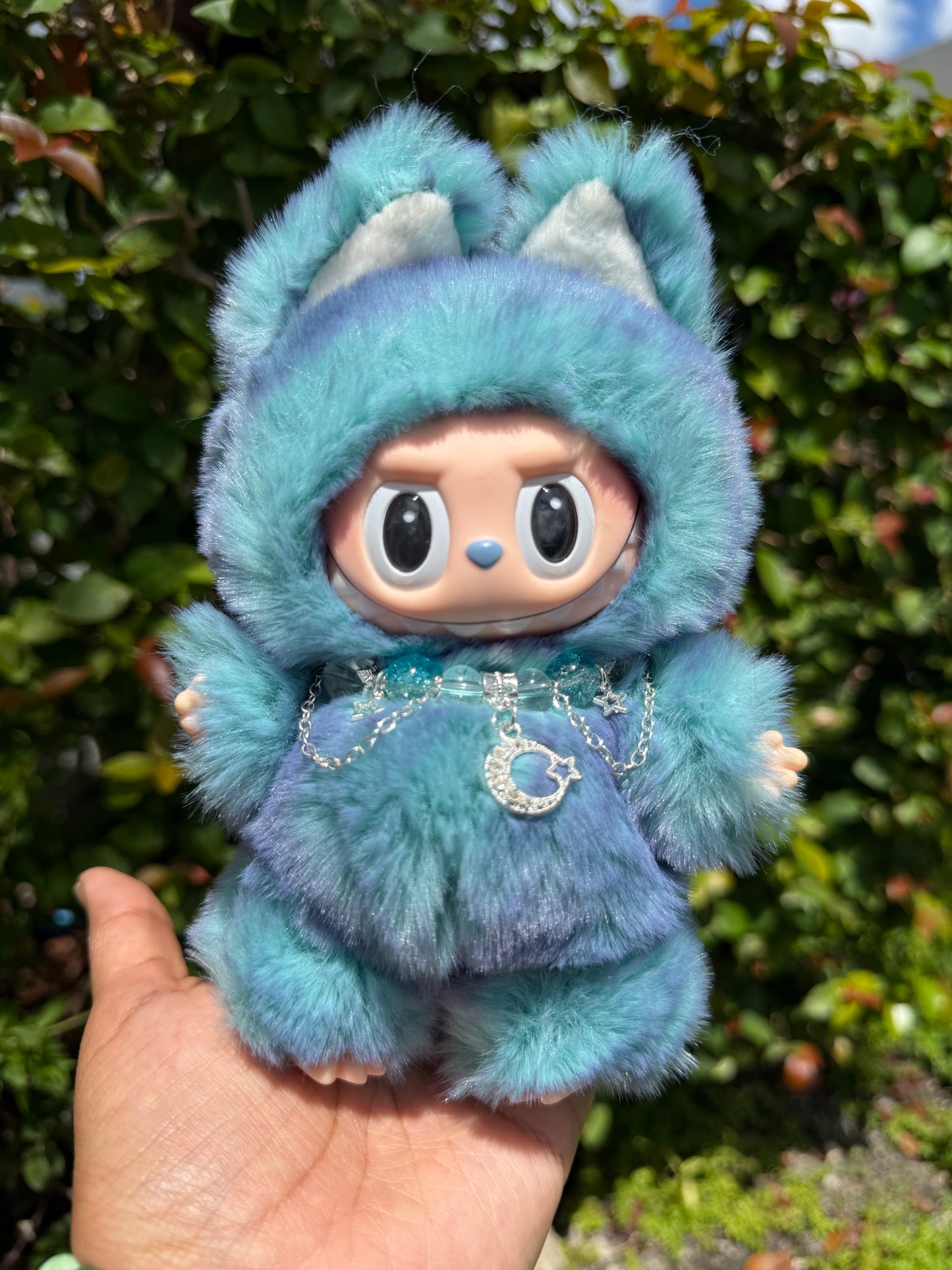 Squirrel Two Toned Blue and Purple Custom Handmade Fluffy Labubu
