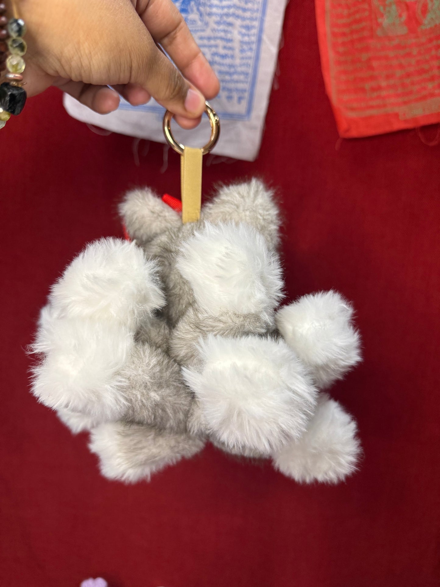 Two Toned Gray Custom Nine-tailed Handmade Fluffy Labubu