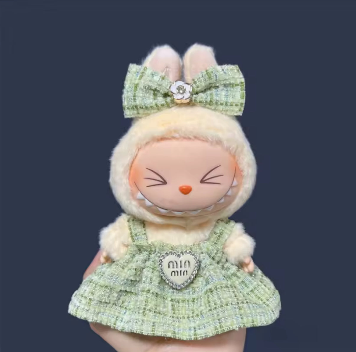 Miu Miu Dress Fancy Fashion Designer Kawaii Cute Doll Labubu Outfit Clothes 17cm