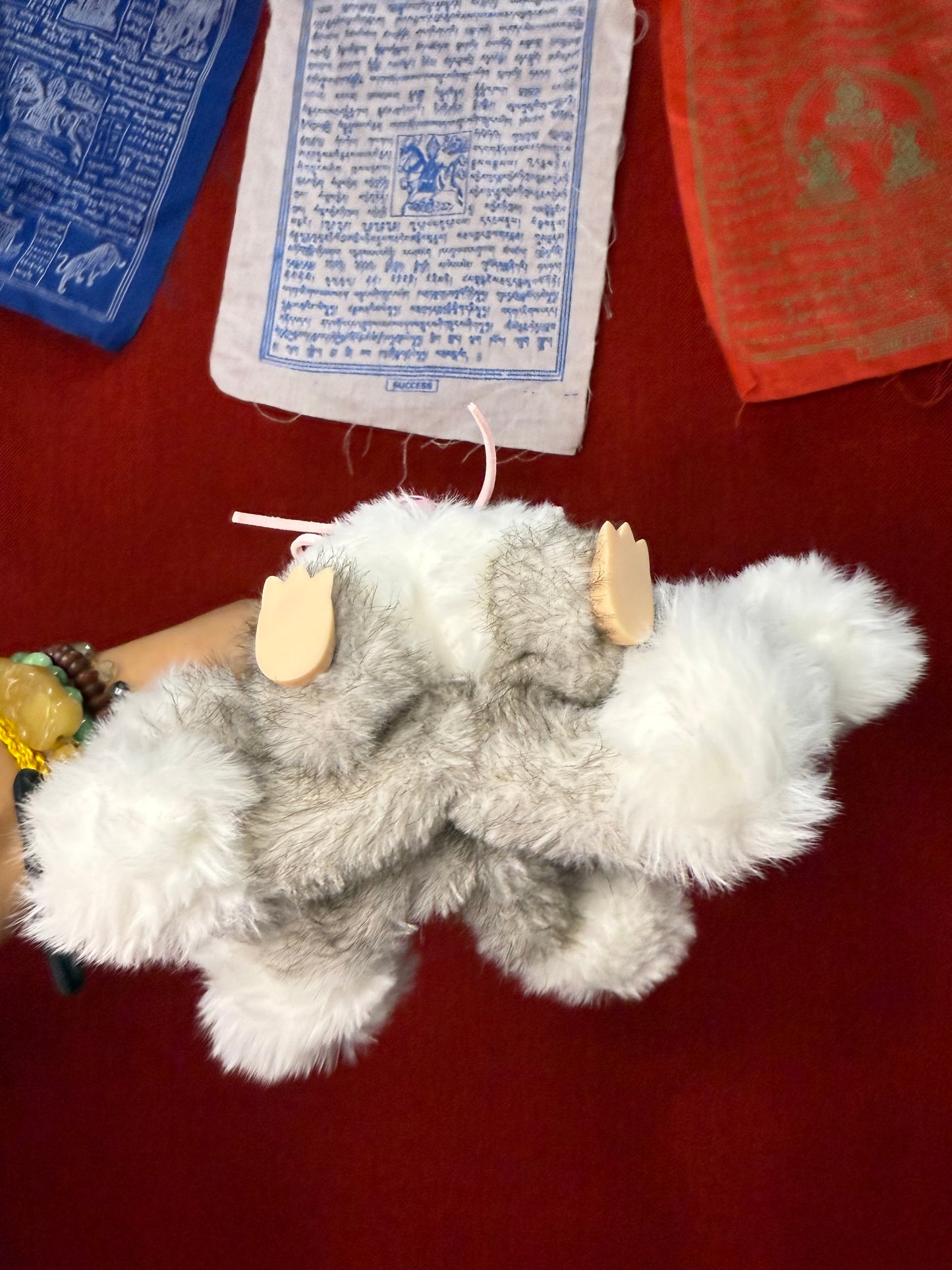 Two Toned Gray Custom Nine-tailed Handmade Fluffy Labubu