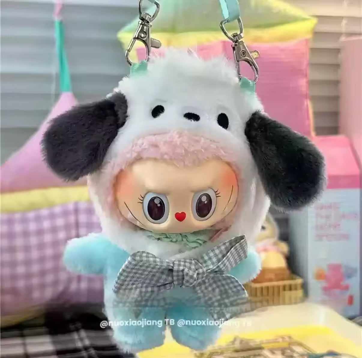 Sanrio Full Body Purse Kawaii Cute Doll Labubu Anime Costume Cosplay Clothes 17cm