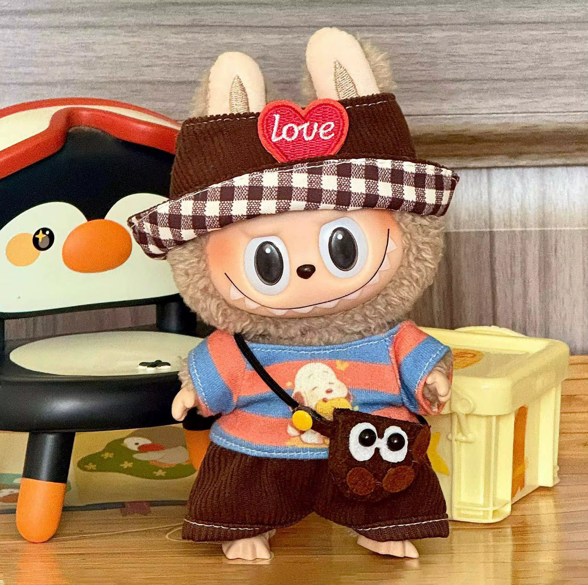 Snoopy Dog Puppy Brown Outfit Kawaii Cute Doll Outfit Clothes 17cm