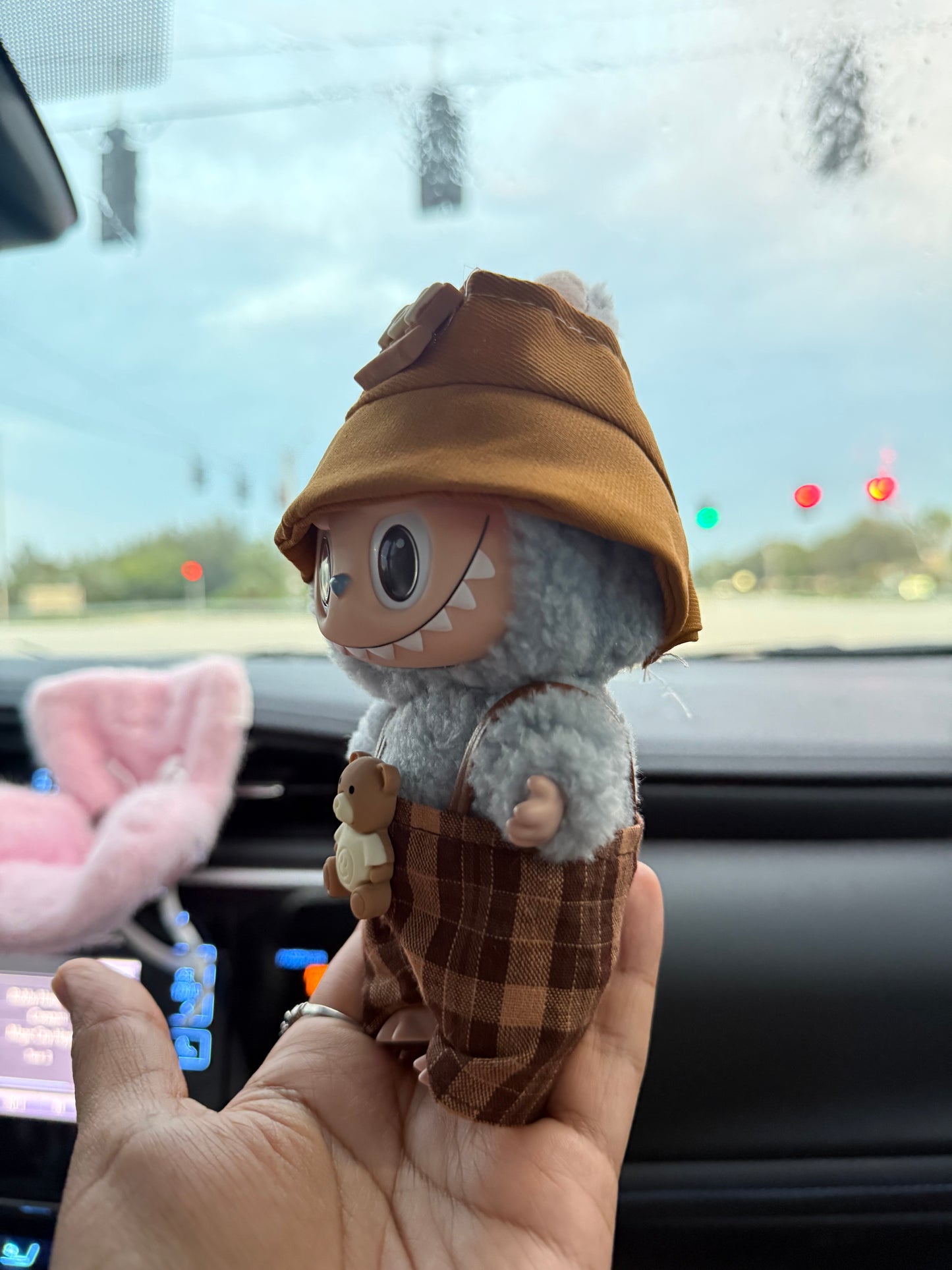 Toy Story Checker Brown Overalls Kawaii Cute Doll Labubu Outfit Clothes 17cm