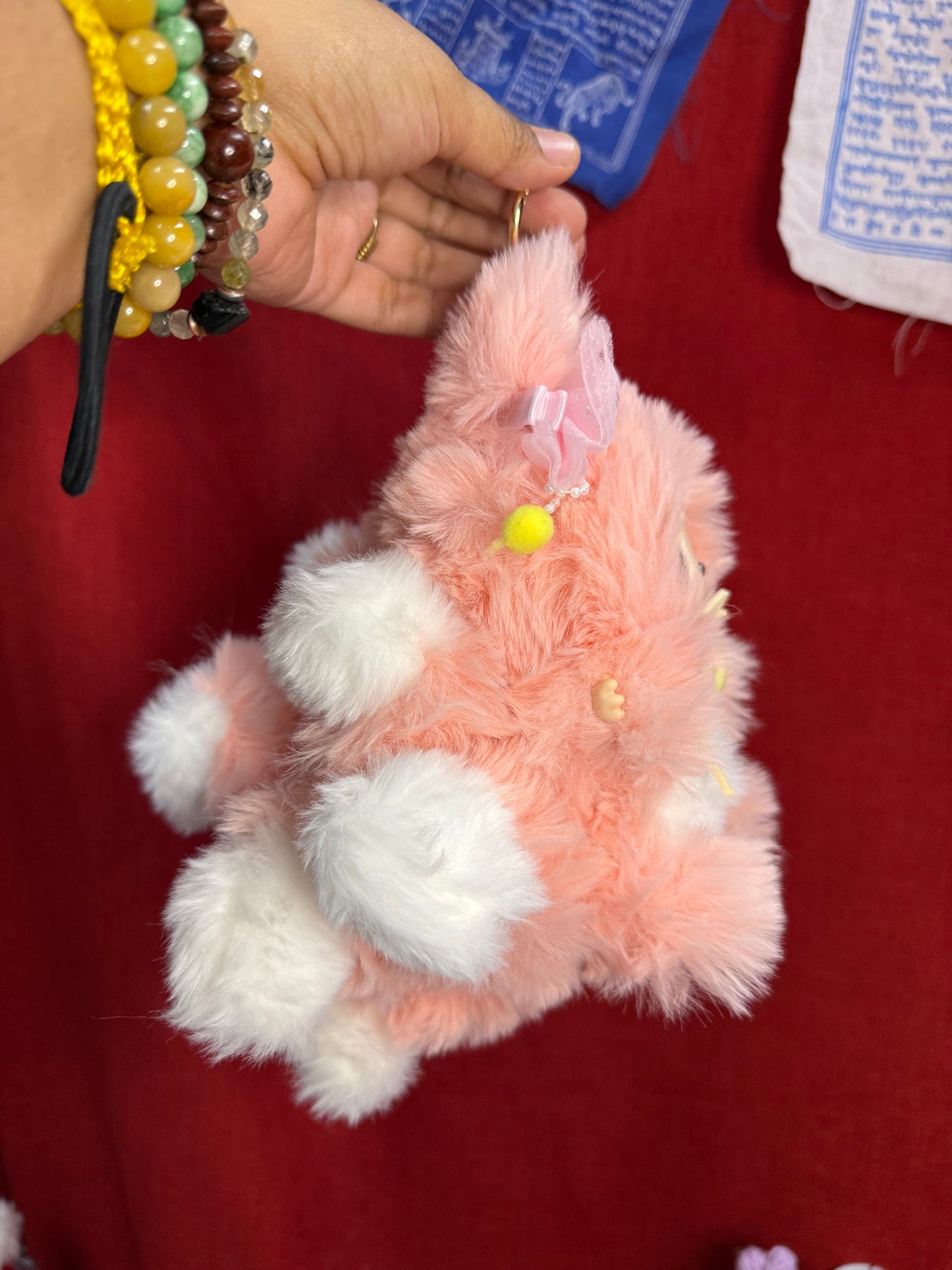 Fluffy Pink Custom Nine-tailed Handmade Labubu