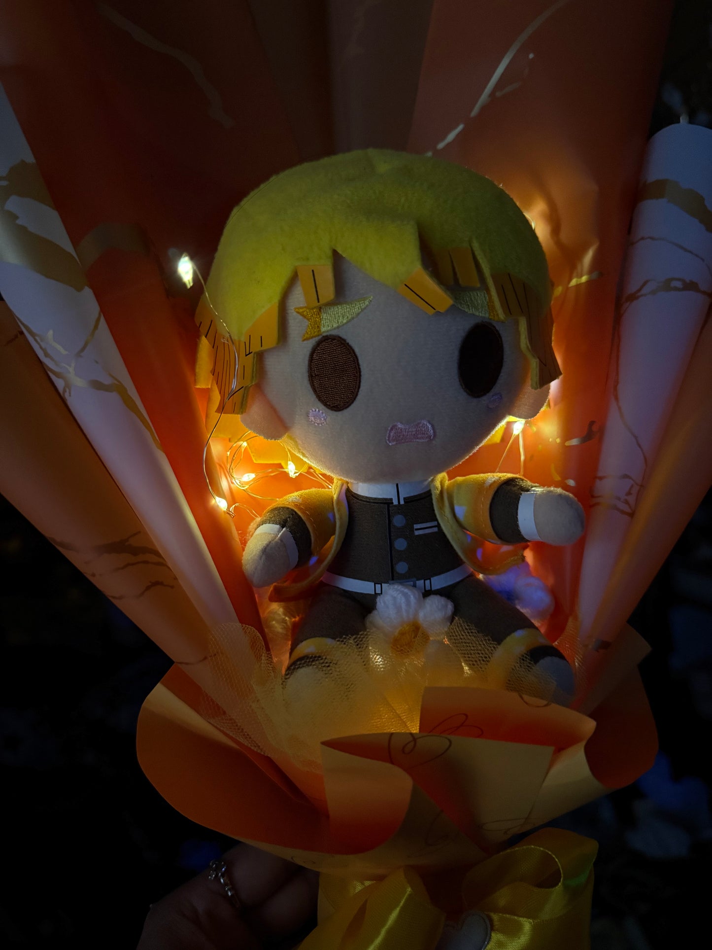 Japanese Plushie Zenitsu Light Up Demon Slayer Plush Bouquet