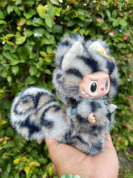 Leopard Cat Custom Handmade Fluffy Labubu