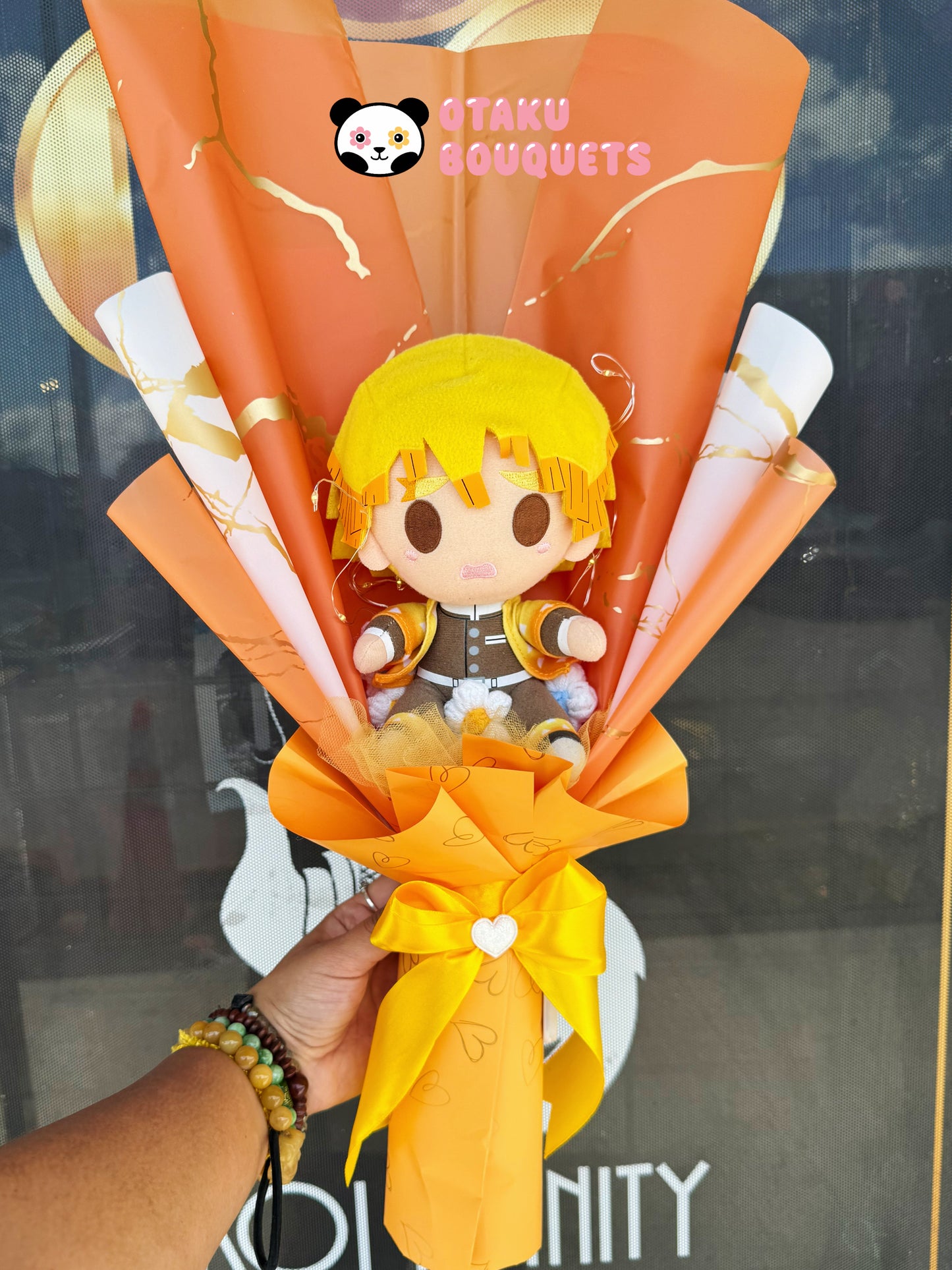 Japanese Plushie Zenitsu Light Up Demon Slayer Plush Bouquet