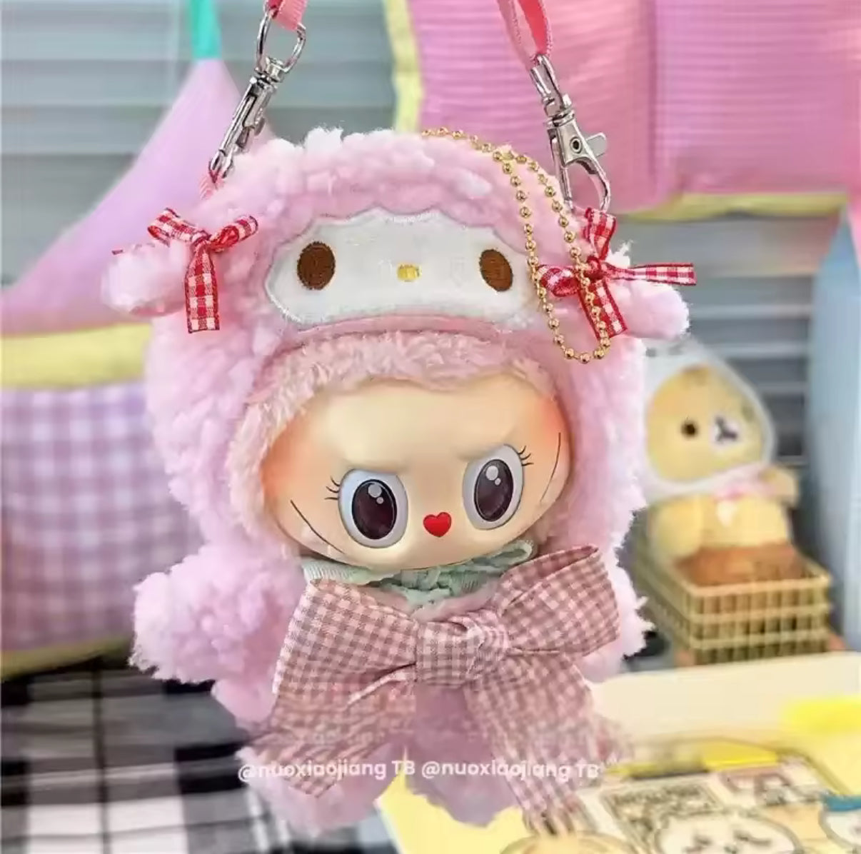 Sanrio Full Body Purse Kawaii Cute Doll Labubu Anime Costume Cosplay Clothes 17cm