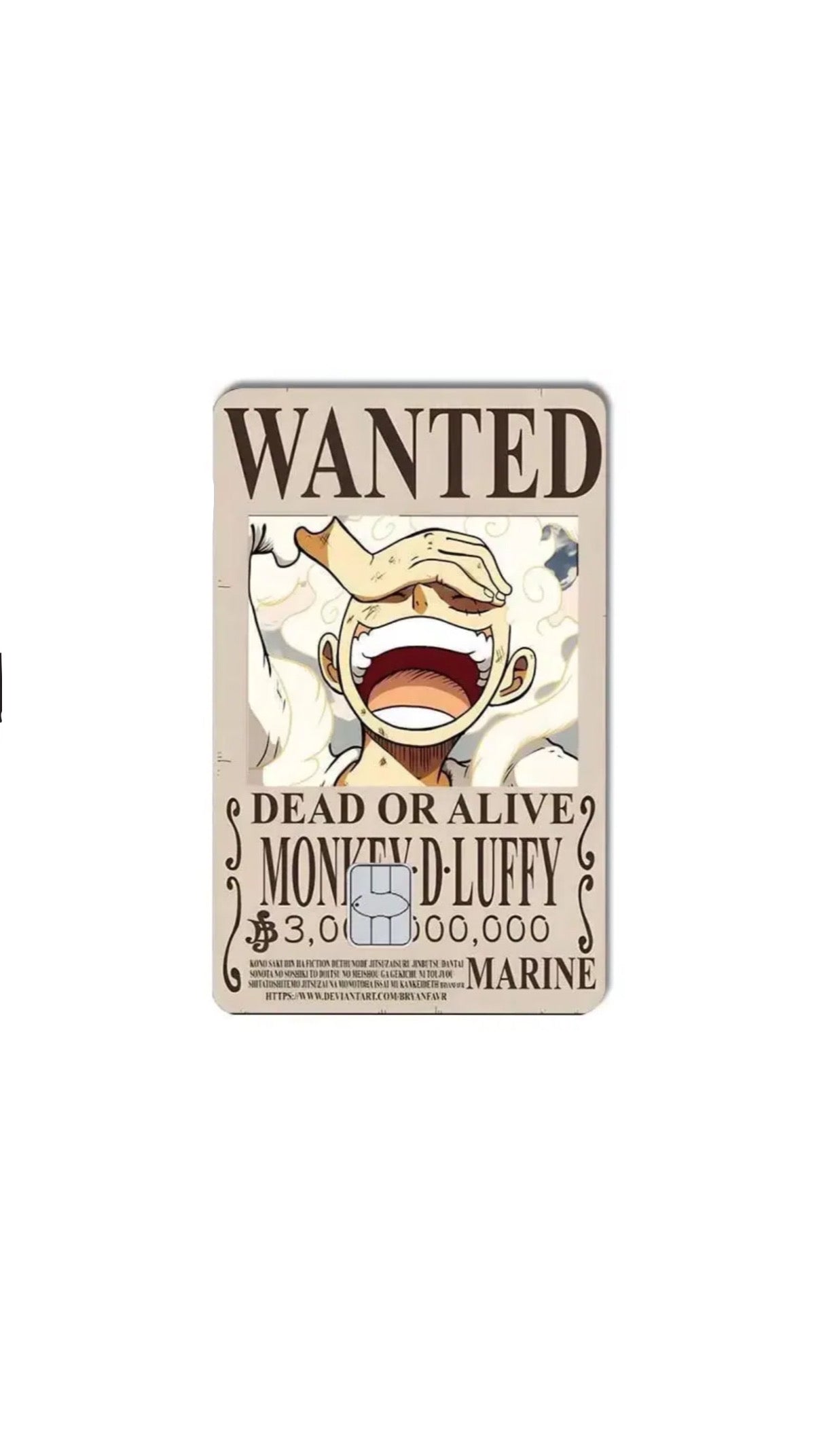 Gear Five Luffy Wanted Poster One Piece Credit Card Sticker