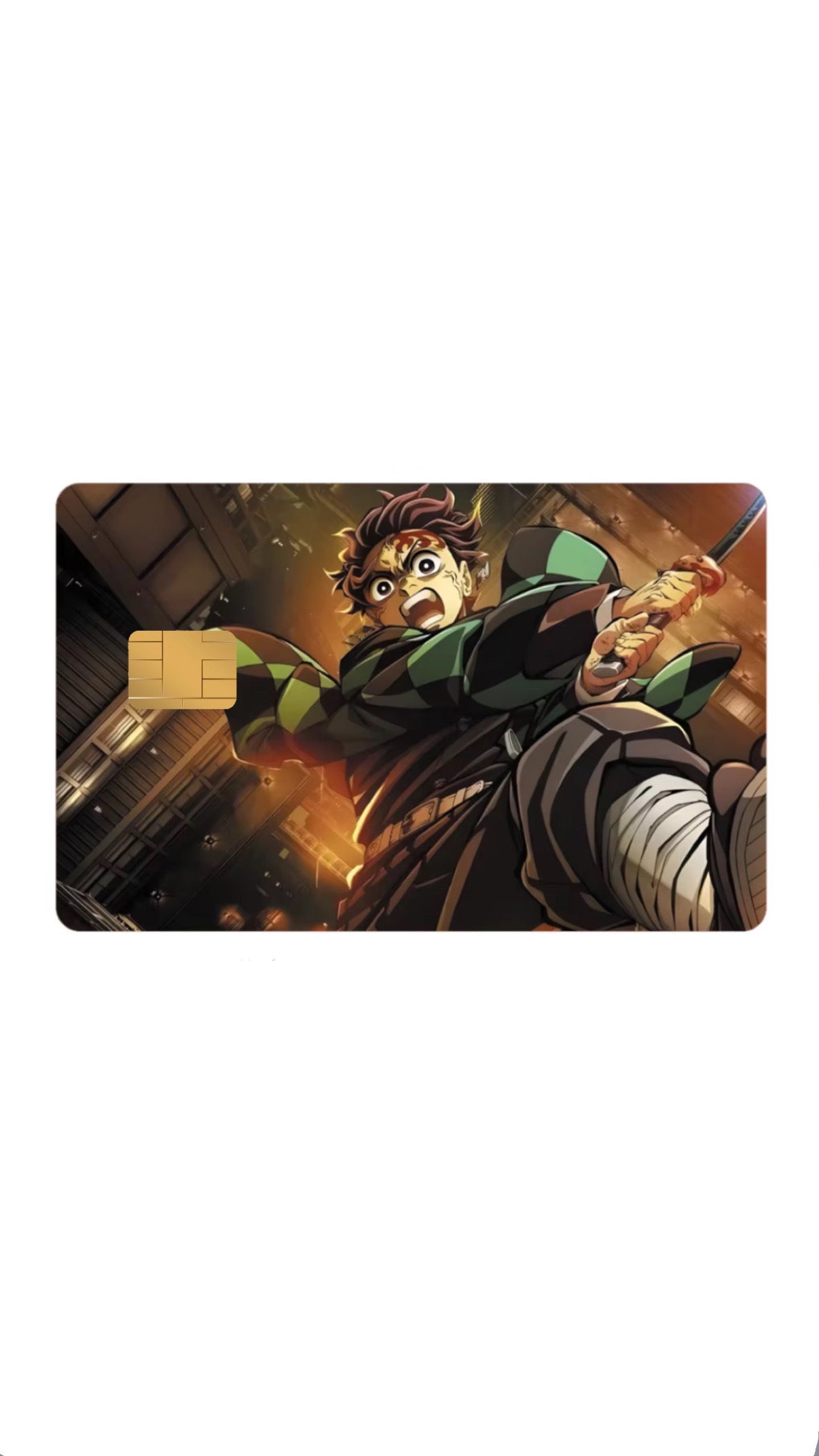 Tanjiro Infinity Castle Anime Demon Slayer Credit Card Sticker