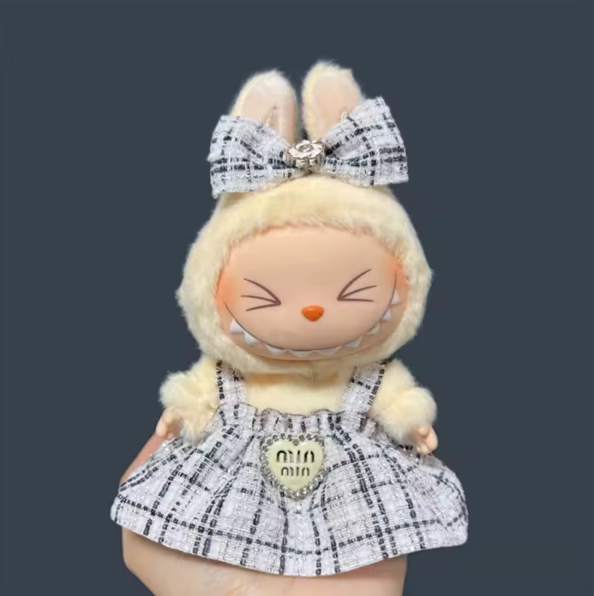 Miu Miu Dress Fancy Fashion Designer Kawaii Cute Doll Labubu Outfit Clothes 17cm