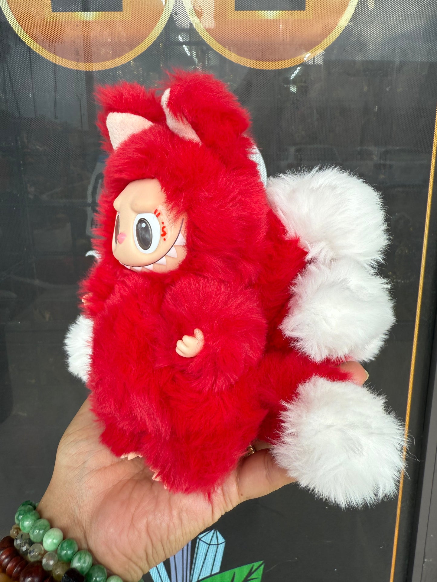 Red Custom Nine-tailed Handmade Fluffy Labubu
