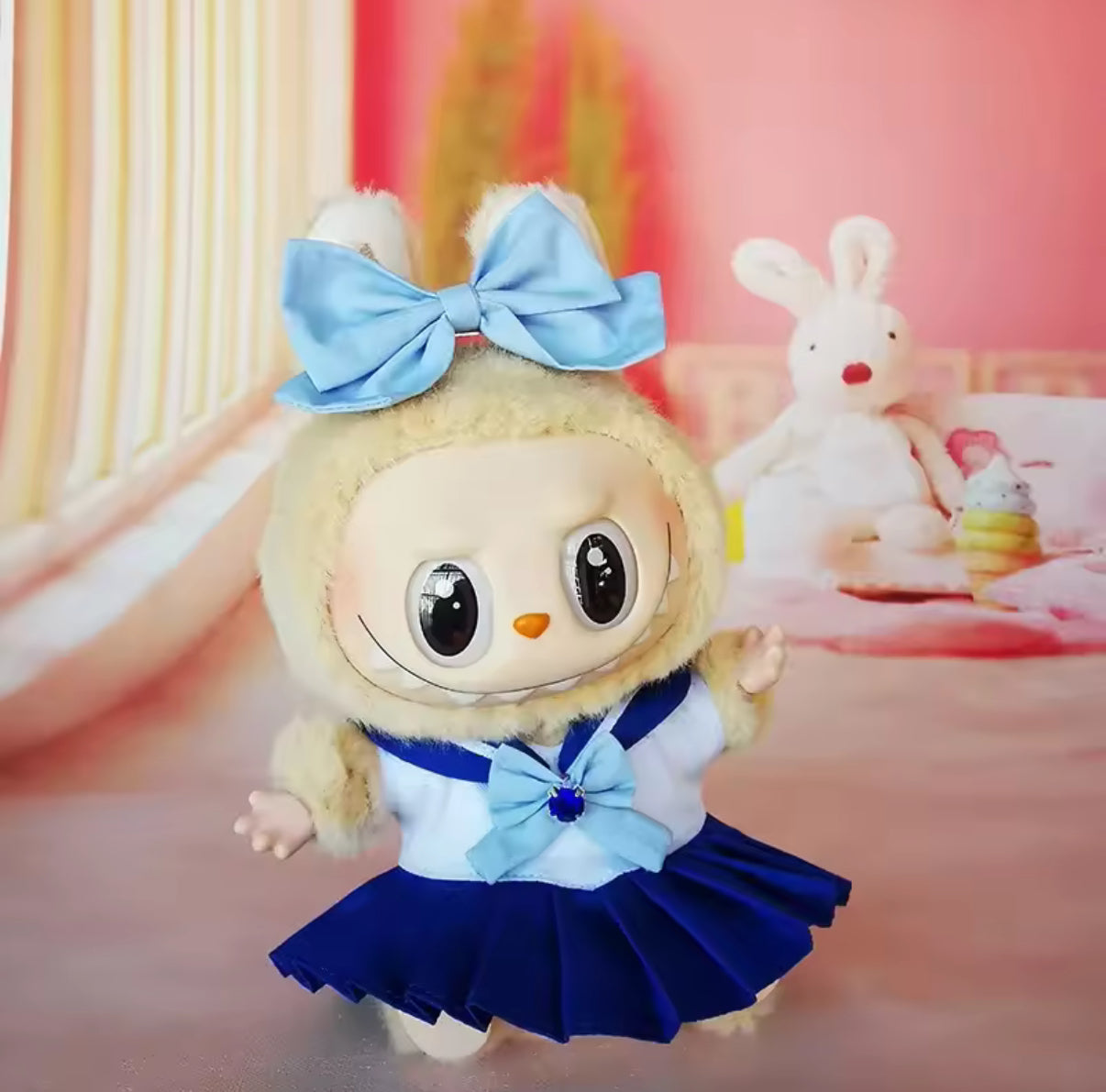 Sailor Mercury Doll Labubu Anime Costume Cosplay Sailor Scout Clothes 17cm