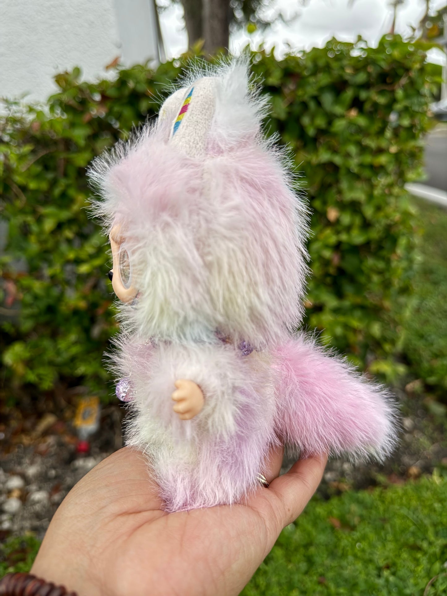 Rainbow Dragon Custom Handmade Fluffy Doll