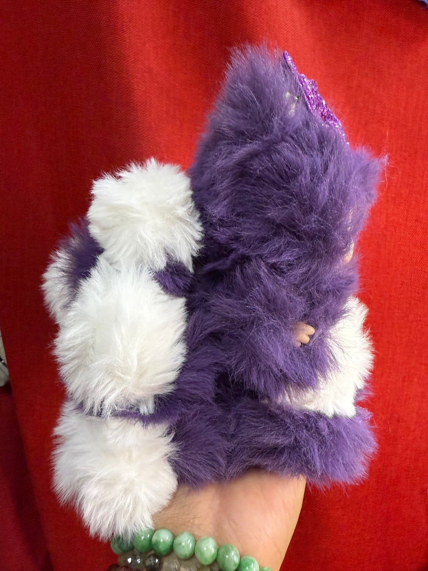 Star Bedazzled Purple Custom Nine-tailed Handmade Fluffy Labubu