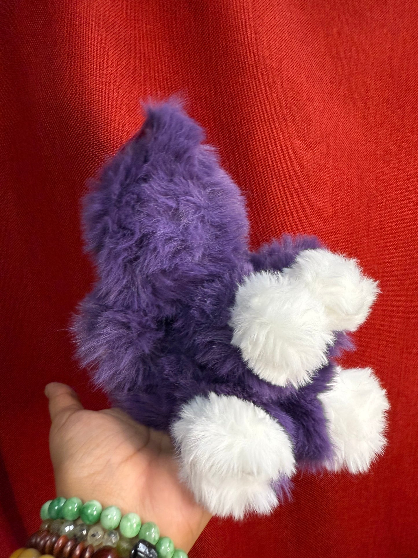 Crecent Moon Bedazzled Purple Custom Nine-tailed Handmade Fluffy Labubu