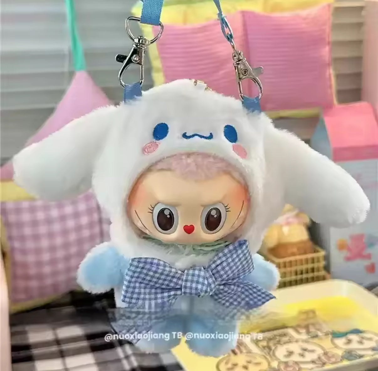 Sanrio Full Body Purse Kawaii Cute Doll Labubu Anime Costume Cosplay Clothes 17cm