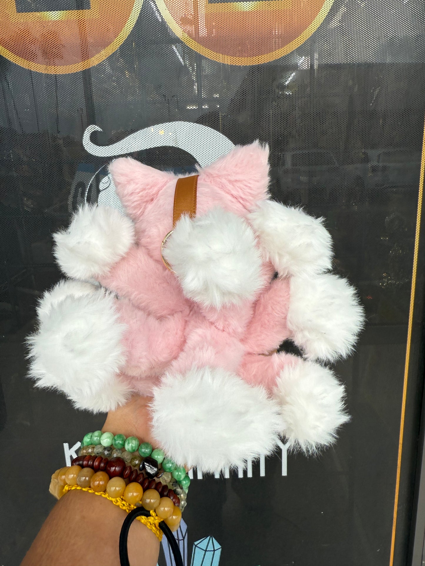Pink Custom Nine-tailed Handmade Fluffy Labubu