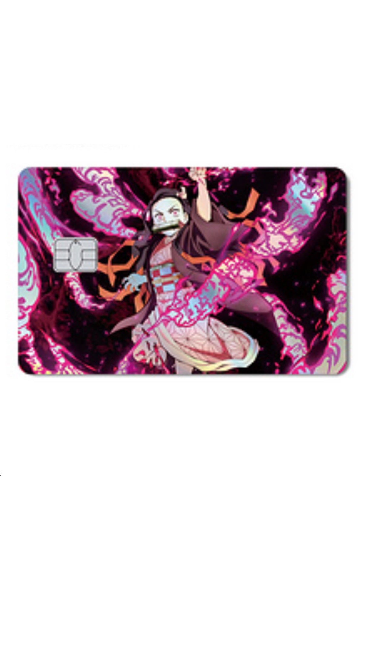 Holographic Blood Demon Art Nezuko Demon Slayer Credit Card Sticker