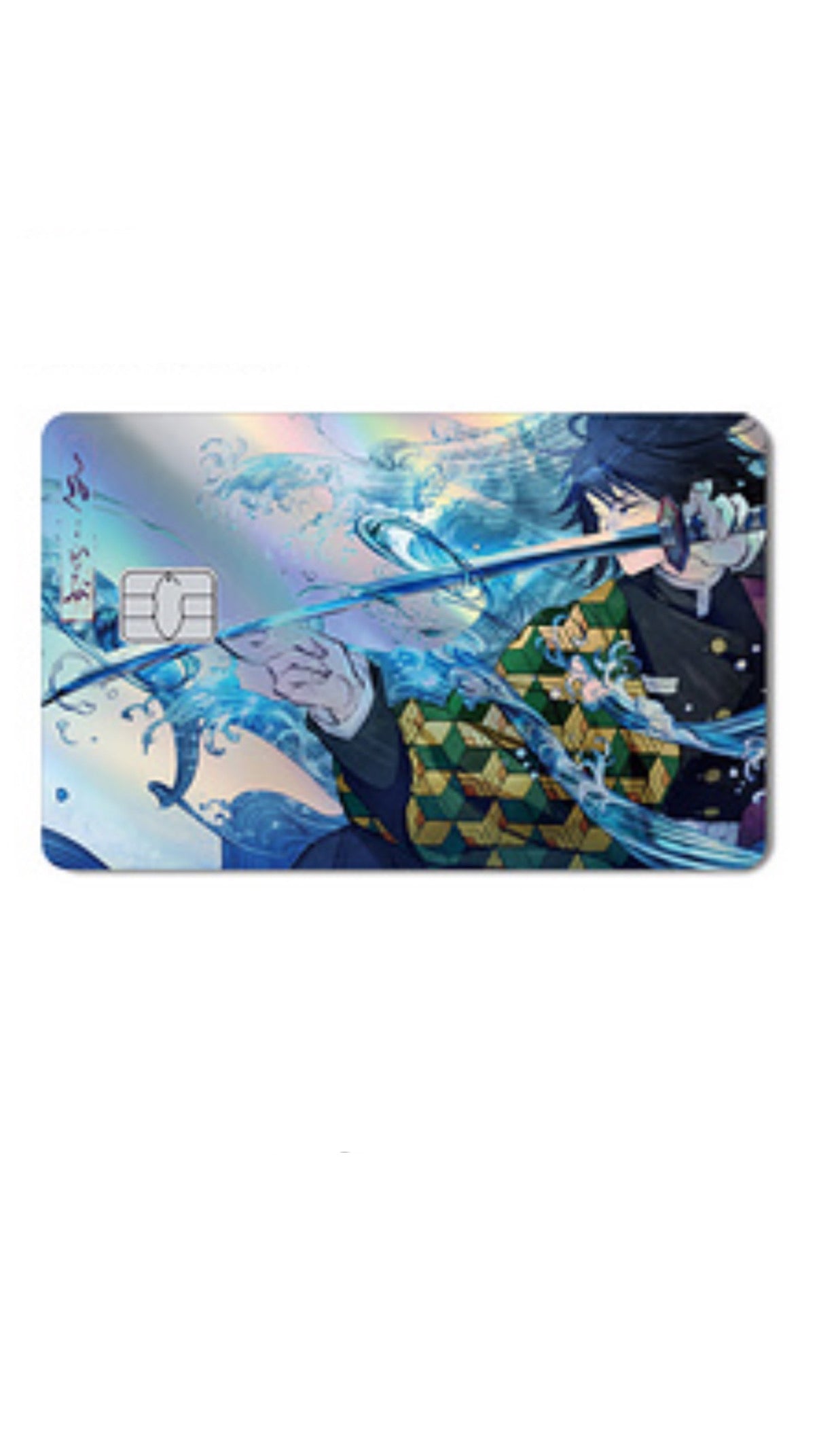 Giyu Water Hashira Holographic Demon Slayer Credit Card Sticker