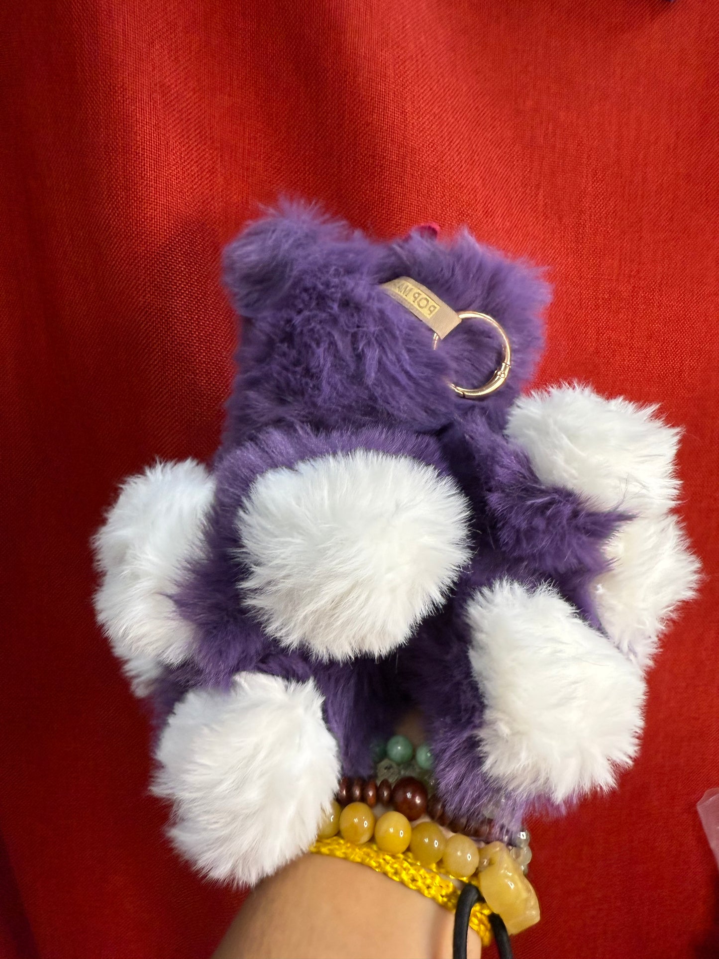 Crecent Moon Bedazzled Purple Custom Nine-tailed Handmade Fluffy Labubu