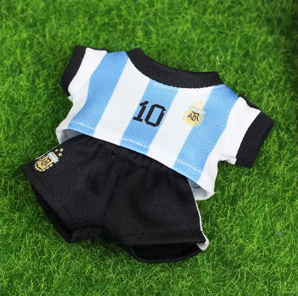Messi Argentina Soccer Jersey Costume Cosplay Doll Labubu Outfit Clothes 17cm