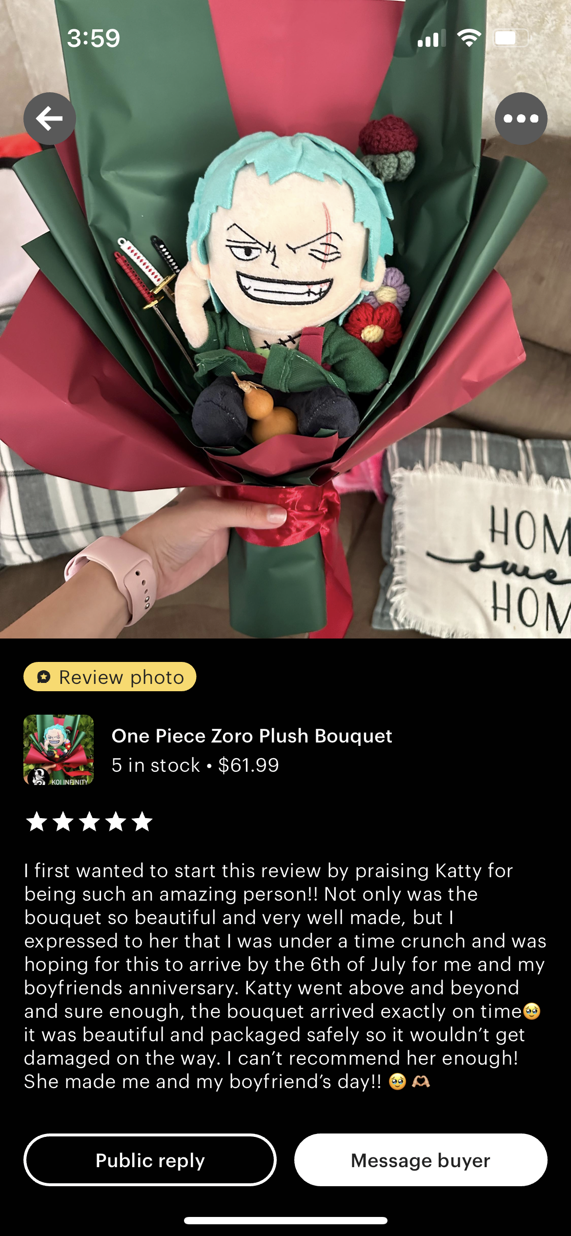 One Piece Zoro Plush Bouquet