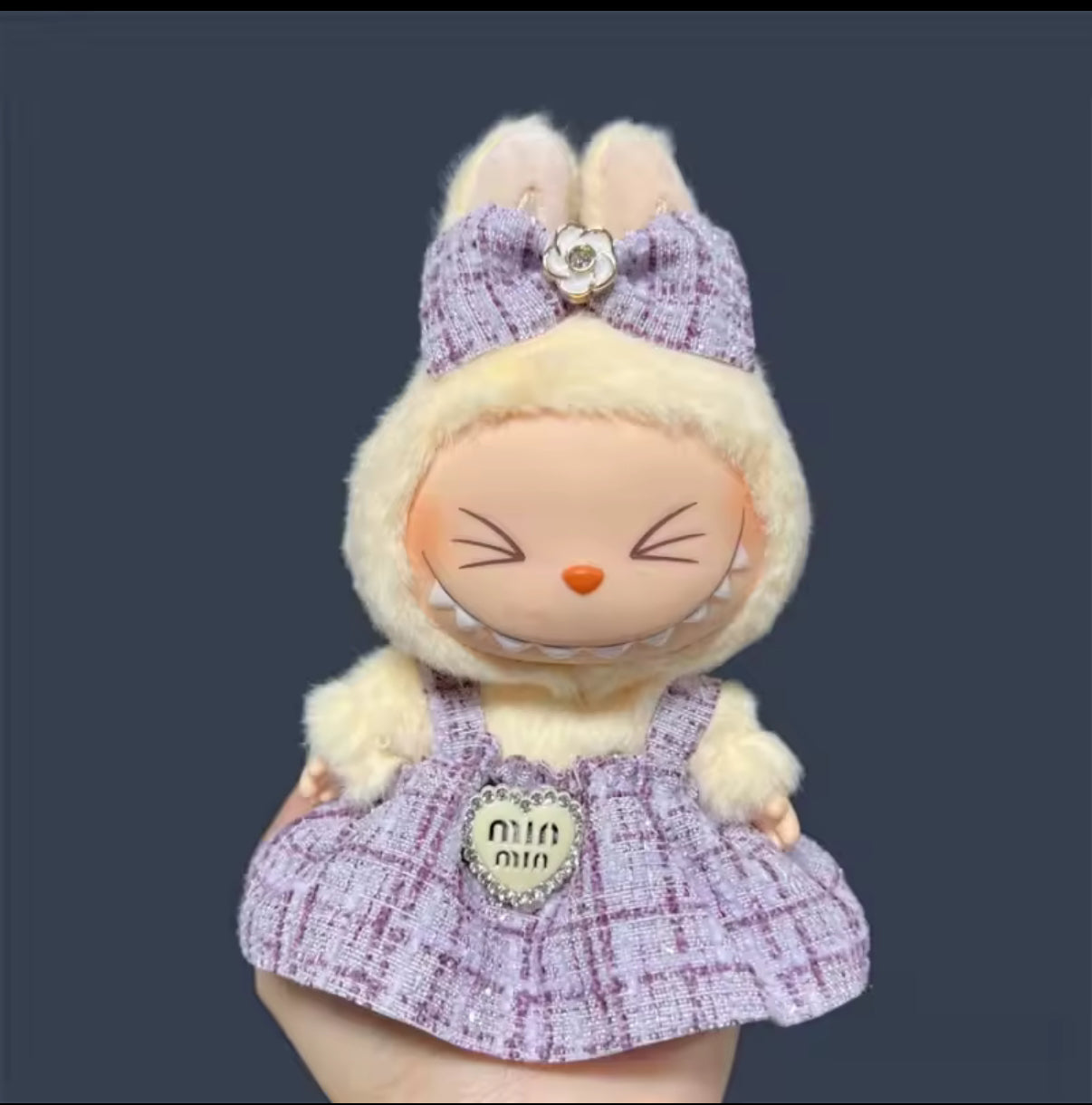 Miu Miu Dress Fancy Fashion Designer Kawaii Cute Doll Labubu Outfit Clothes 17cm