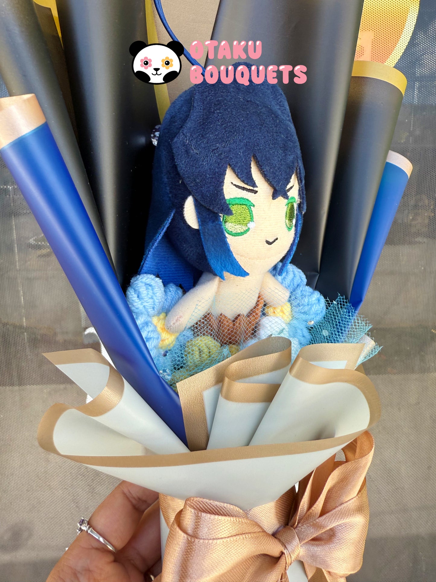 Small Kawaii Japanese Plushie Inosuke Demon Slayer Plush Bouquet