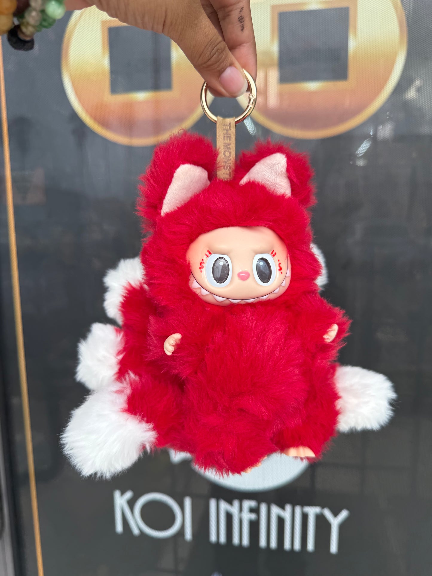 Red Custom Nine-tailed Handmade Fluffy Labubu