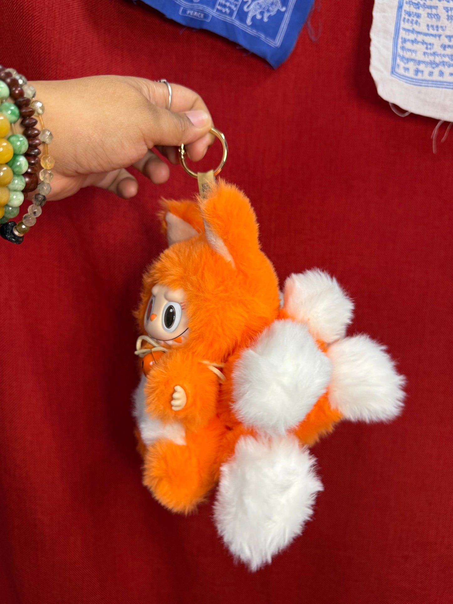 Orange Custom Nine-tailed Handmade Fluffy Labubu