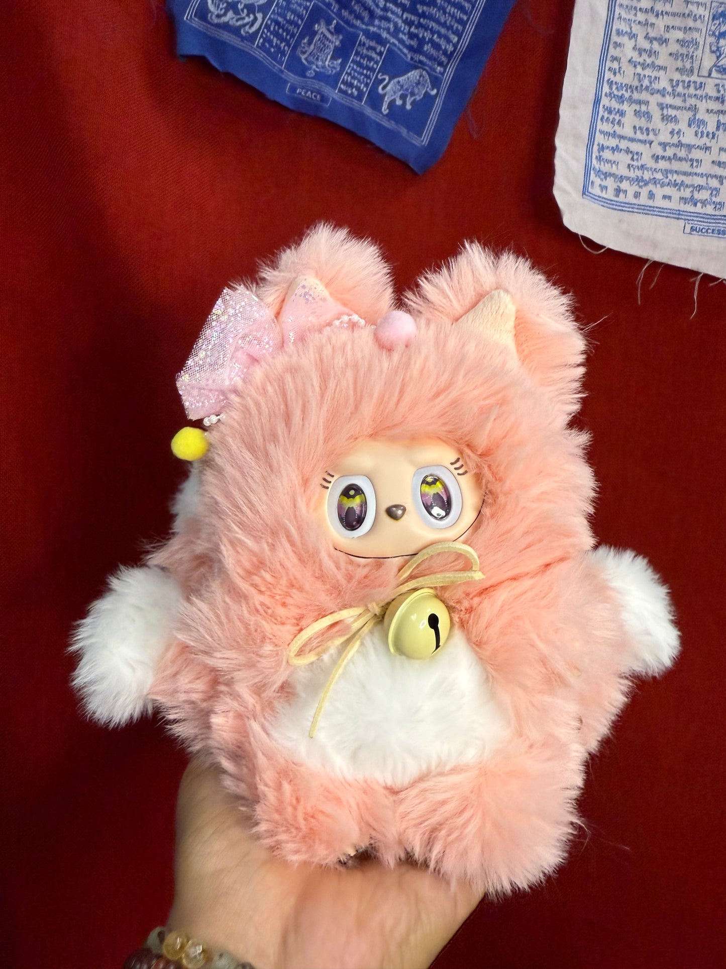 Fluffy Pink Custom Nine-tailed Handmade Labubu