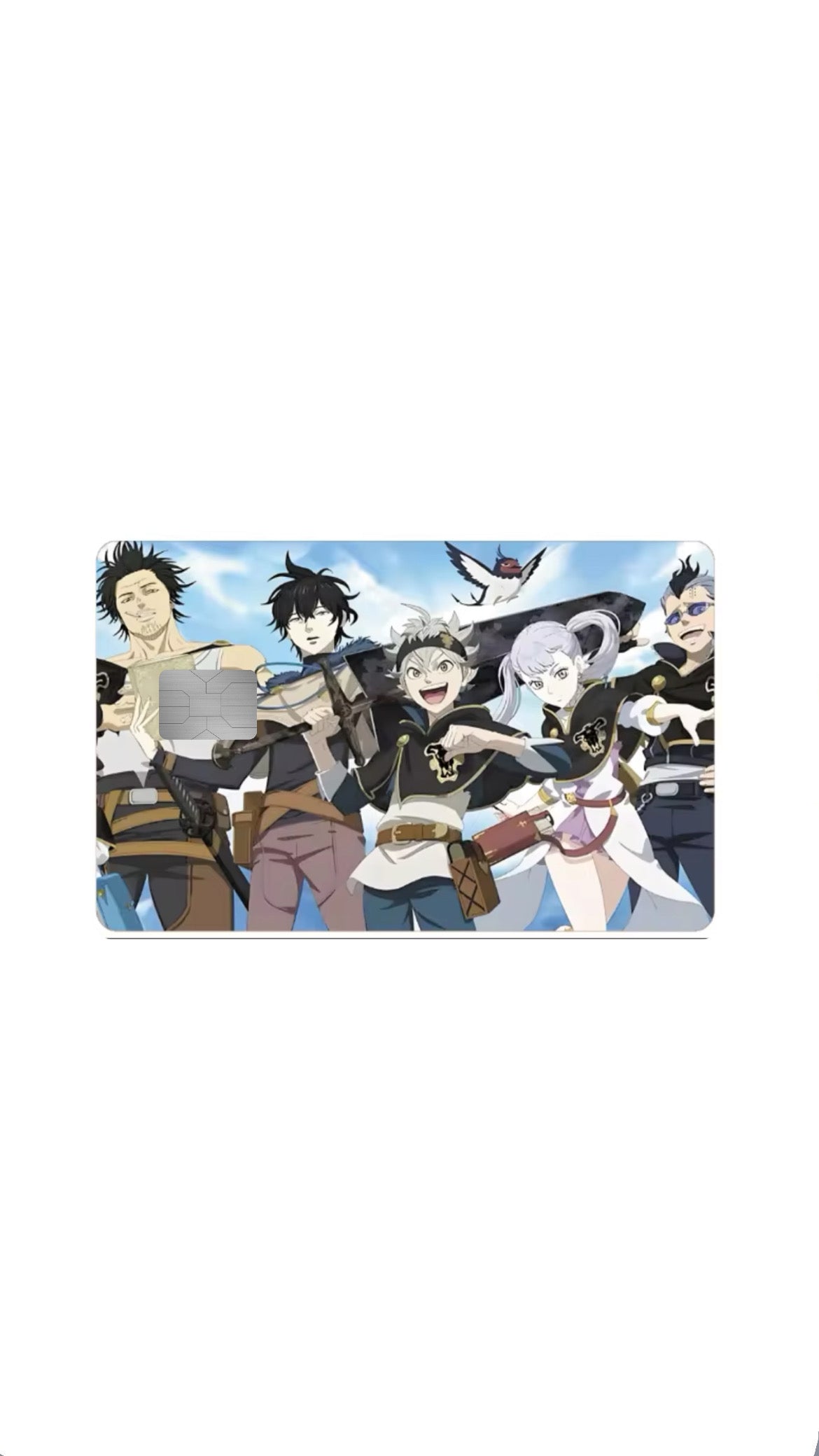Black Clover Main Charcaters Black Bulls Credit Card Sticker