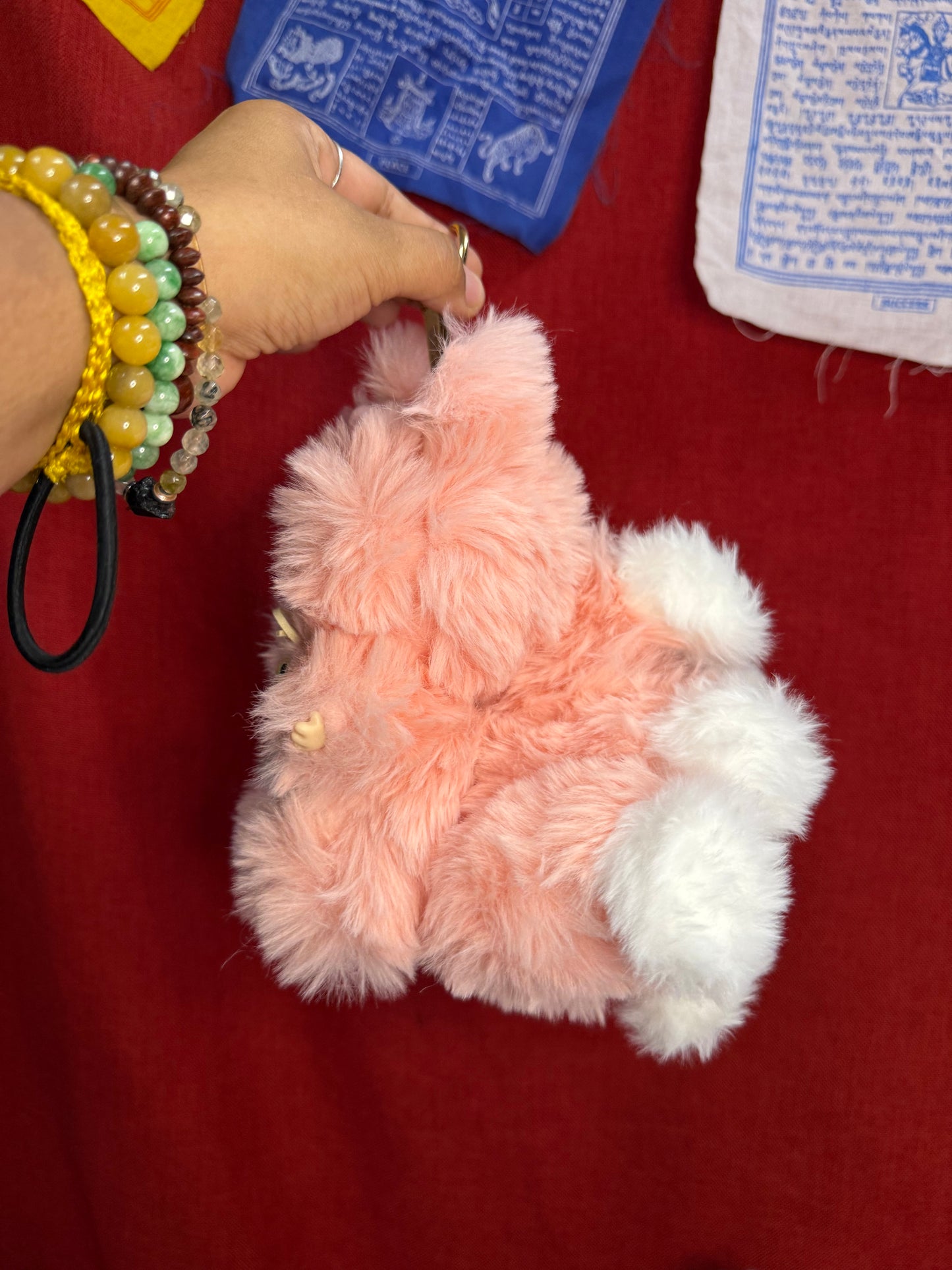 Fluffy Pink Custom Nine-tailed Handmade Labubu