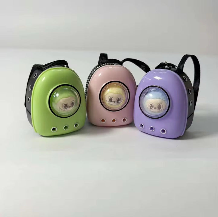 Book Bag W/Mini Labubu Fashion Kawaii Cute Doll Labubu Outfit Clothes 17cm