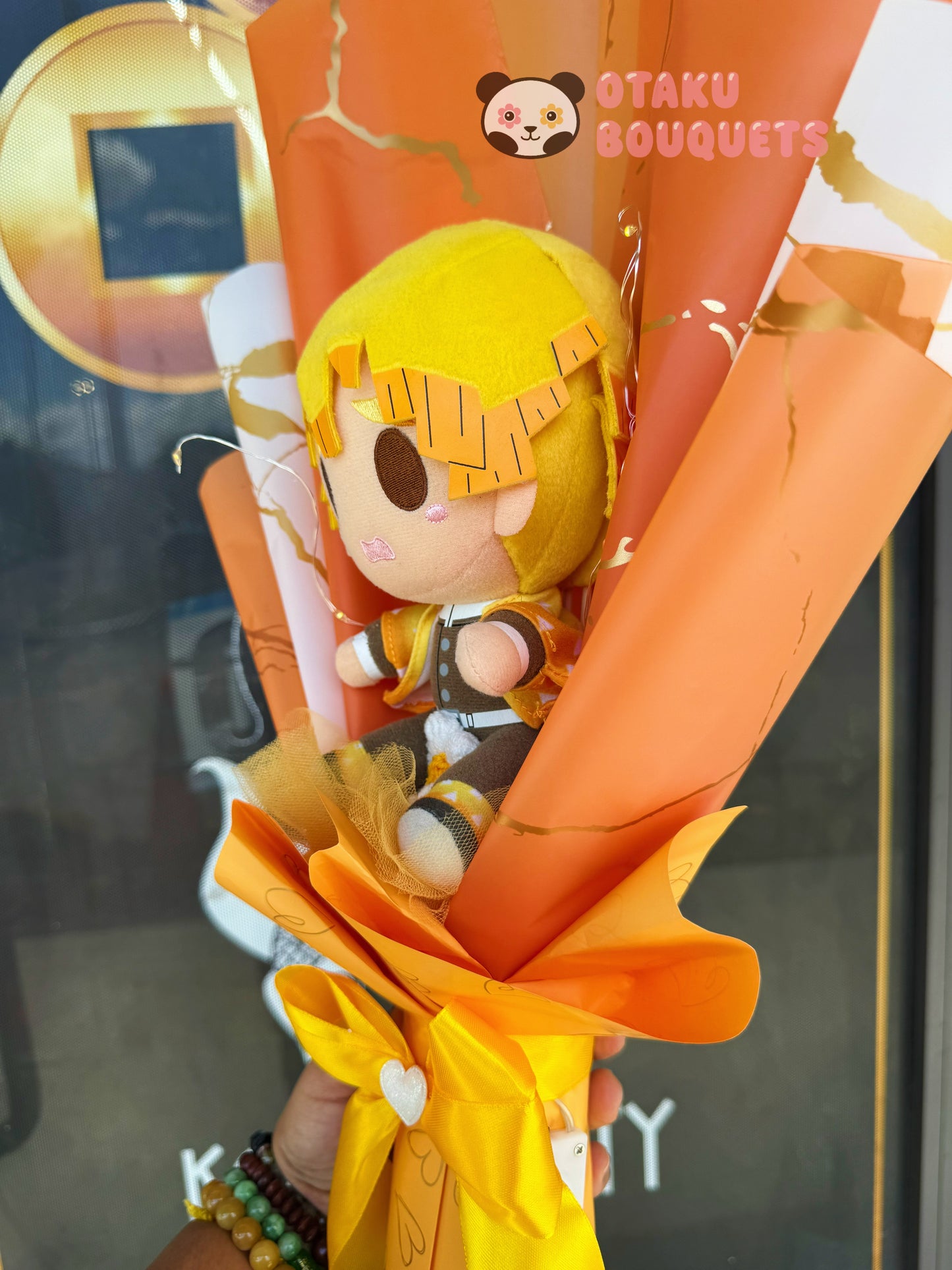 Japanese Plushie Zenitsu Light Up Demon Slayer Plush Bouquet