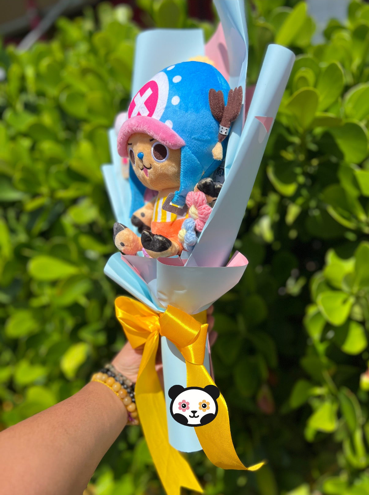 Cute Reindeer Doctor Pirate Crochet Flower Anime Plush Bouquet