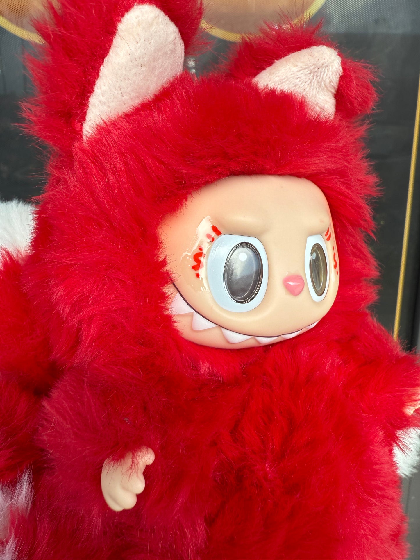Red Custom Nine-tailed Handmade Fluffy Labubu