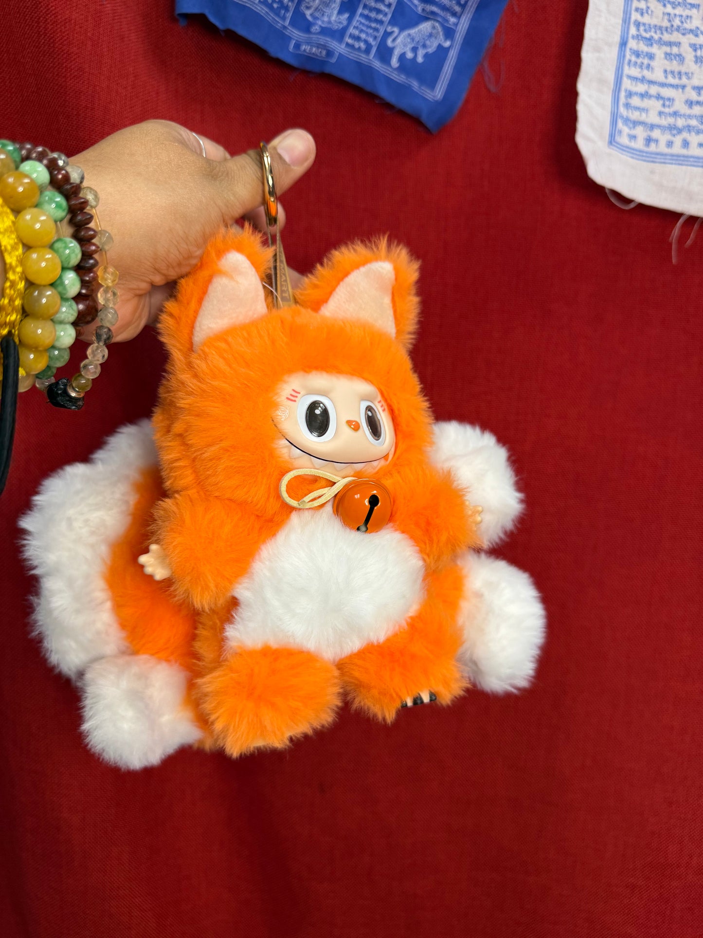 Orange Custom Nine-tailed Handmade Fluffy Labubu