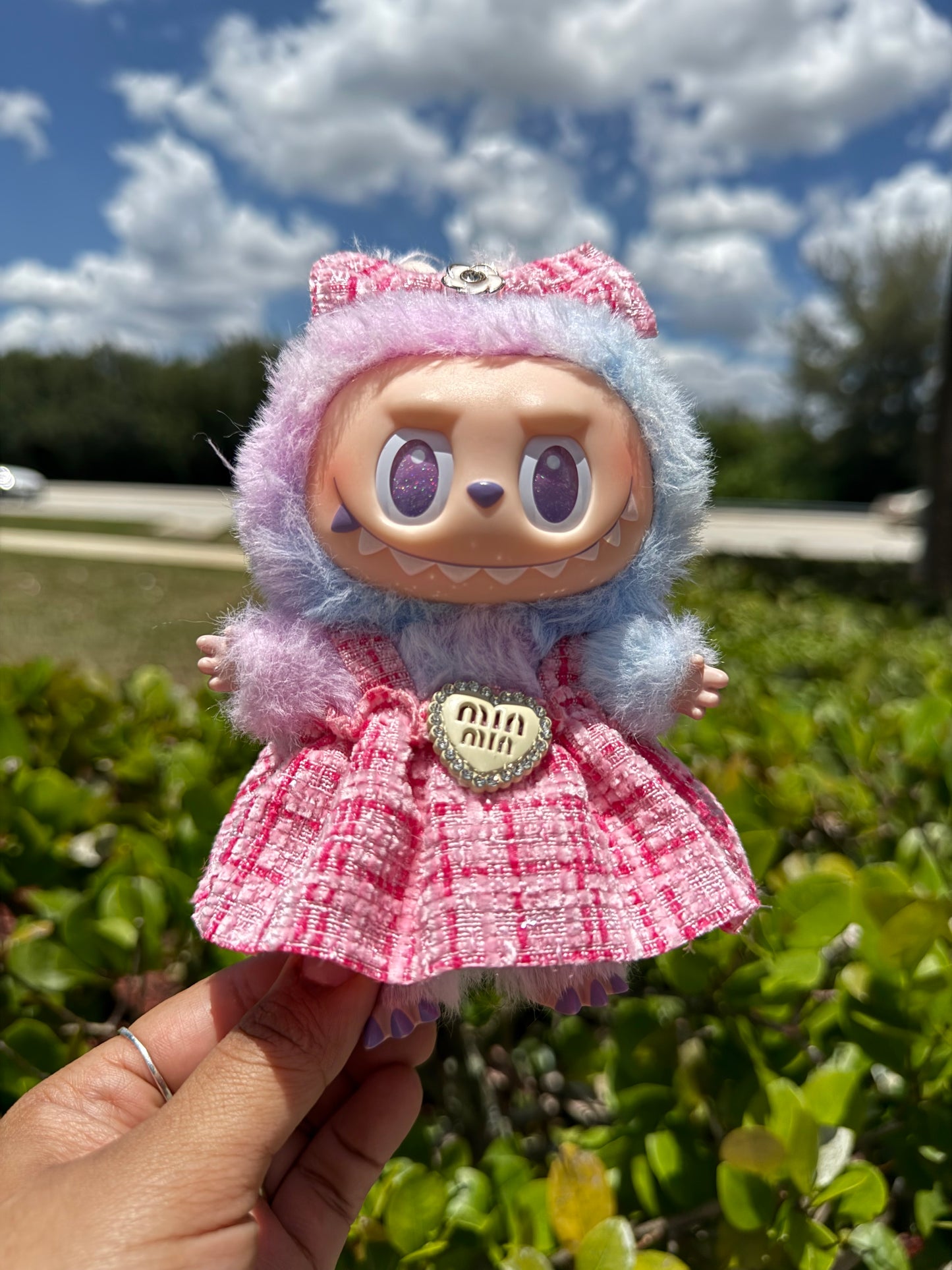 Miu Miu Dress Fancy Fashion Designer Kawaii Cute Doll Labubu Outfit Clothes 17cm