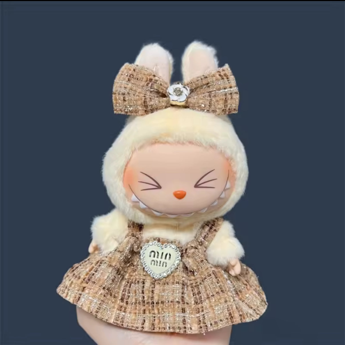 Miu Miu Dress Fancy Fashion Designer Kawaii Cute Doll Labubu Outfit Clothes 17cm