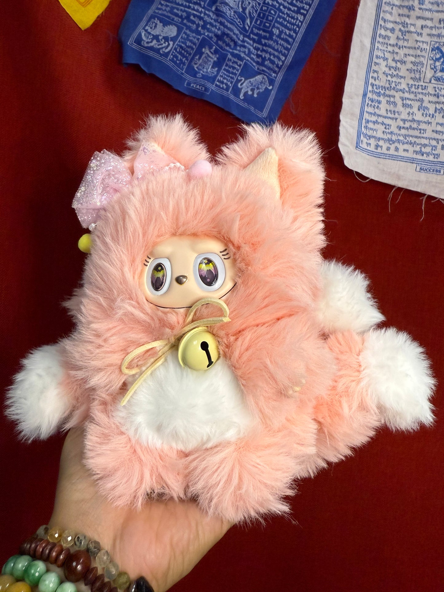 Fluffy Pink Custom Nine-tailed Handmade Labubu