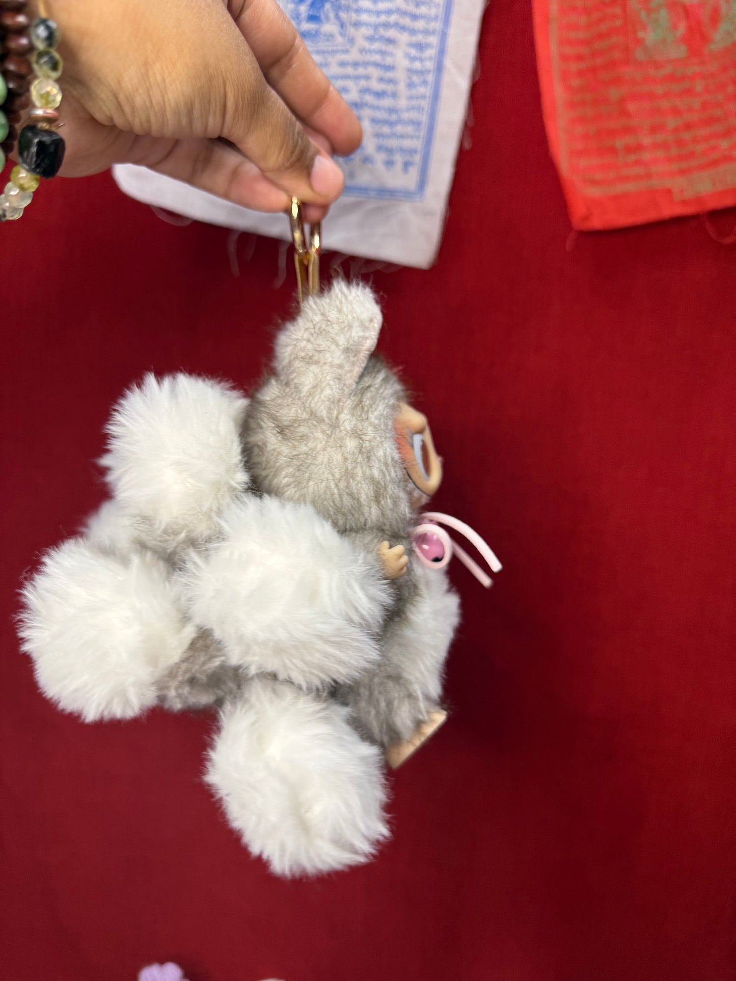 Two Toned Gray Custom Nine-tailed Handmade Fluffy Labubu