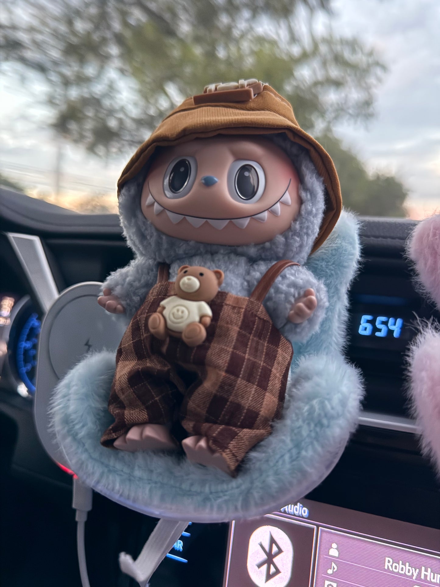 Toy Story Checker Brown Overalls Kawaii Cute Doll Labubu Outfit Clothes 17cm