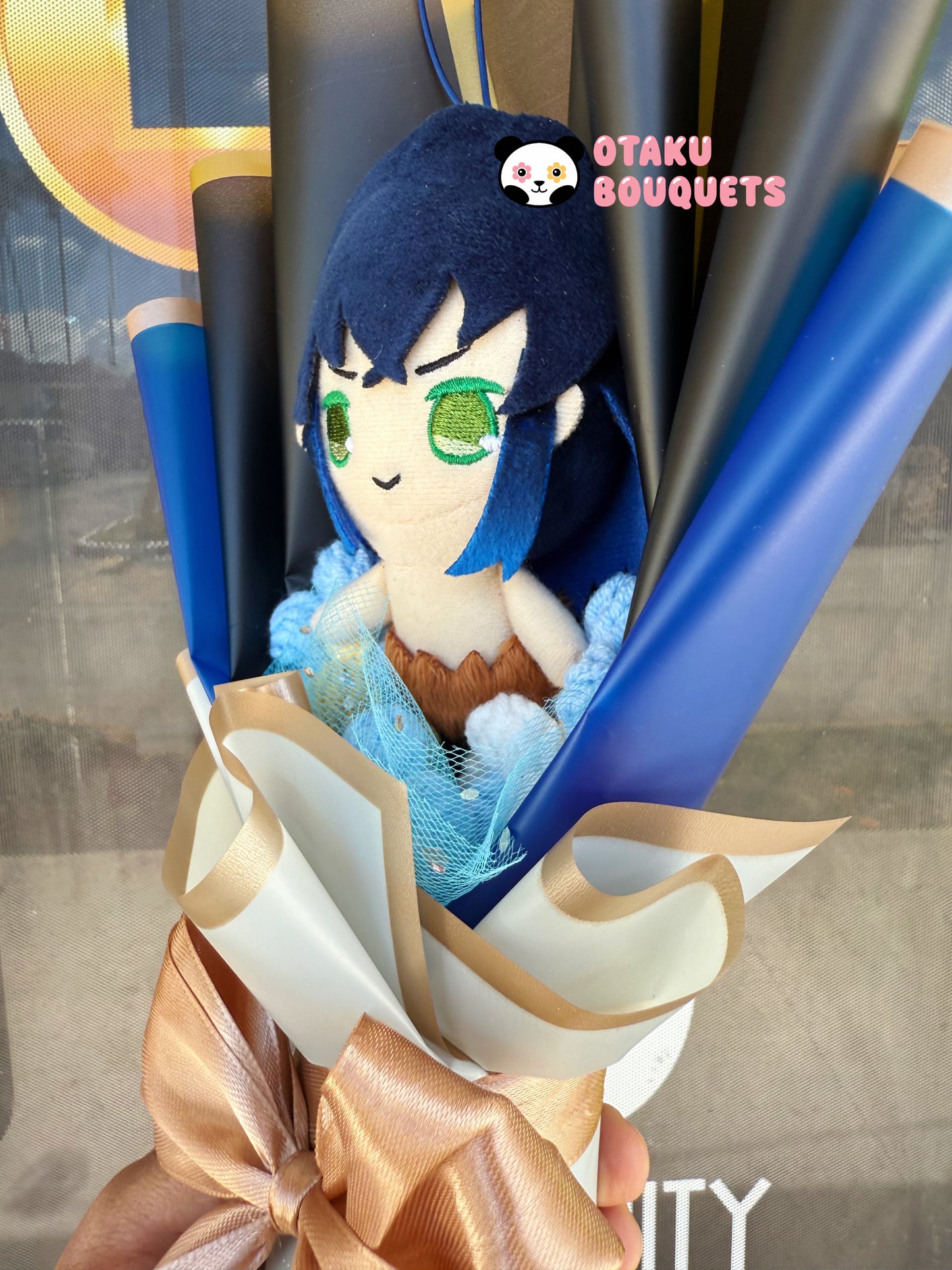 Small Kawaii Japanese Plushie Inosuke Demon Slayer Plush Bouquet