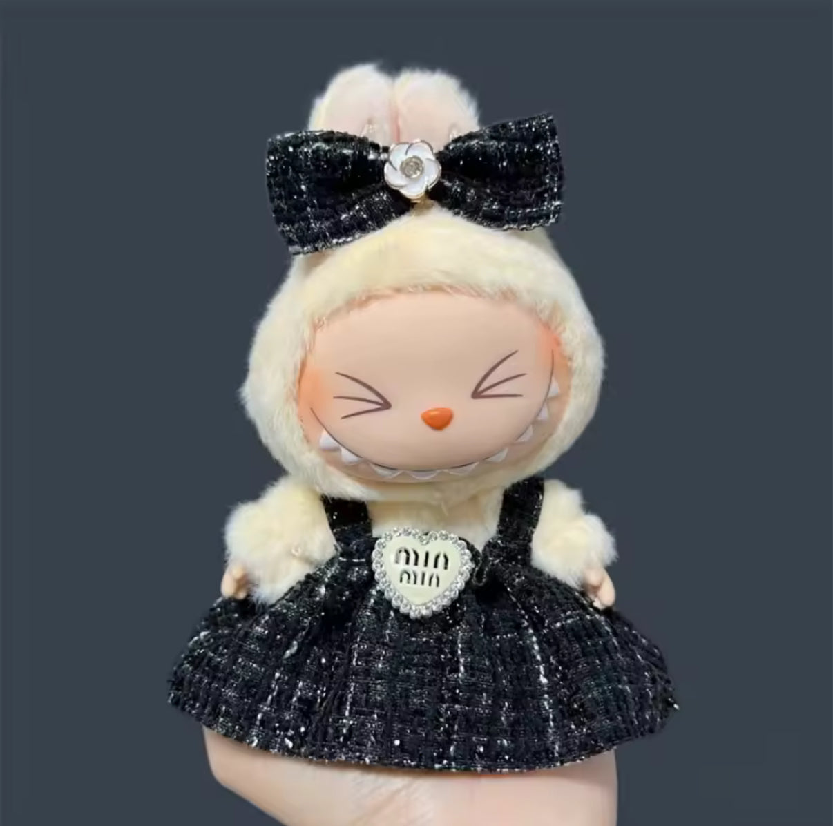 Miu Miu Dress Fancy Fashion Designer Kawaii Cute Doll Labubu Outfit Clothes 17cm