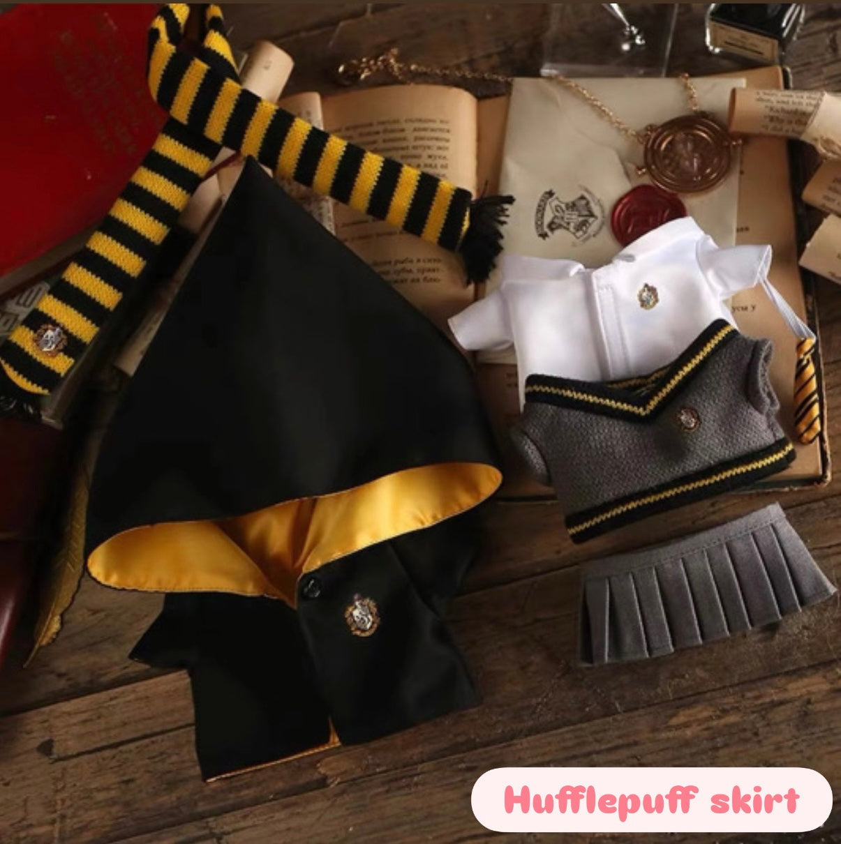Hogwarts Complete Uniform Set Doll Labubu Costume Cosplay Clothes 17cm
