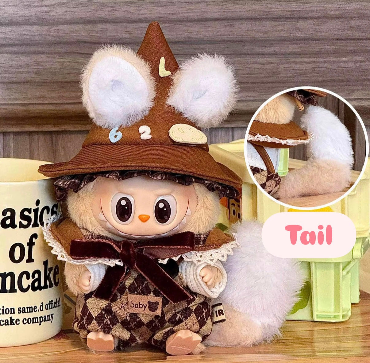 Squirrel Witch Halloween Doll Labubu Anime Costume Cosplay Clothes 17cm