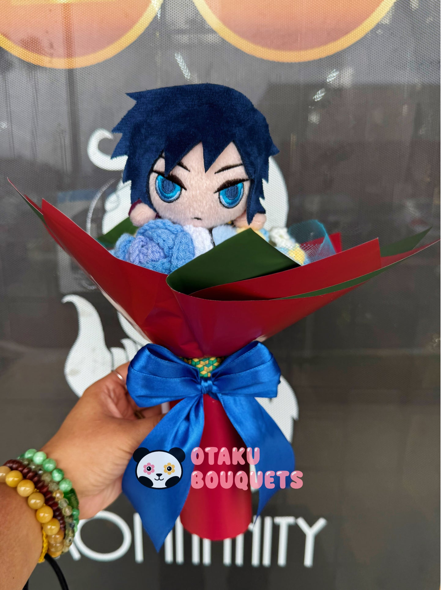 Japanese Plushie Giyu Hashira Laying Demon Slayer Plush Bouquet