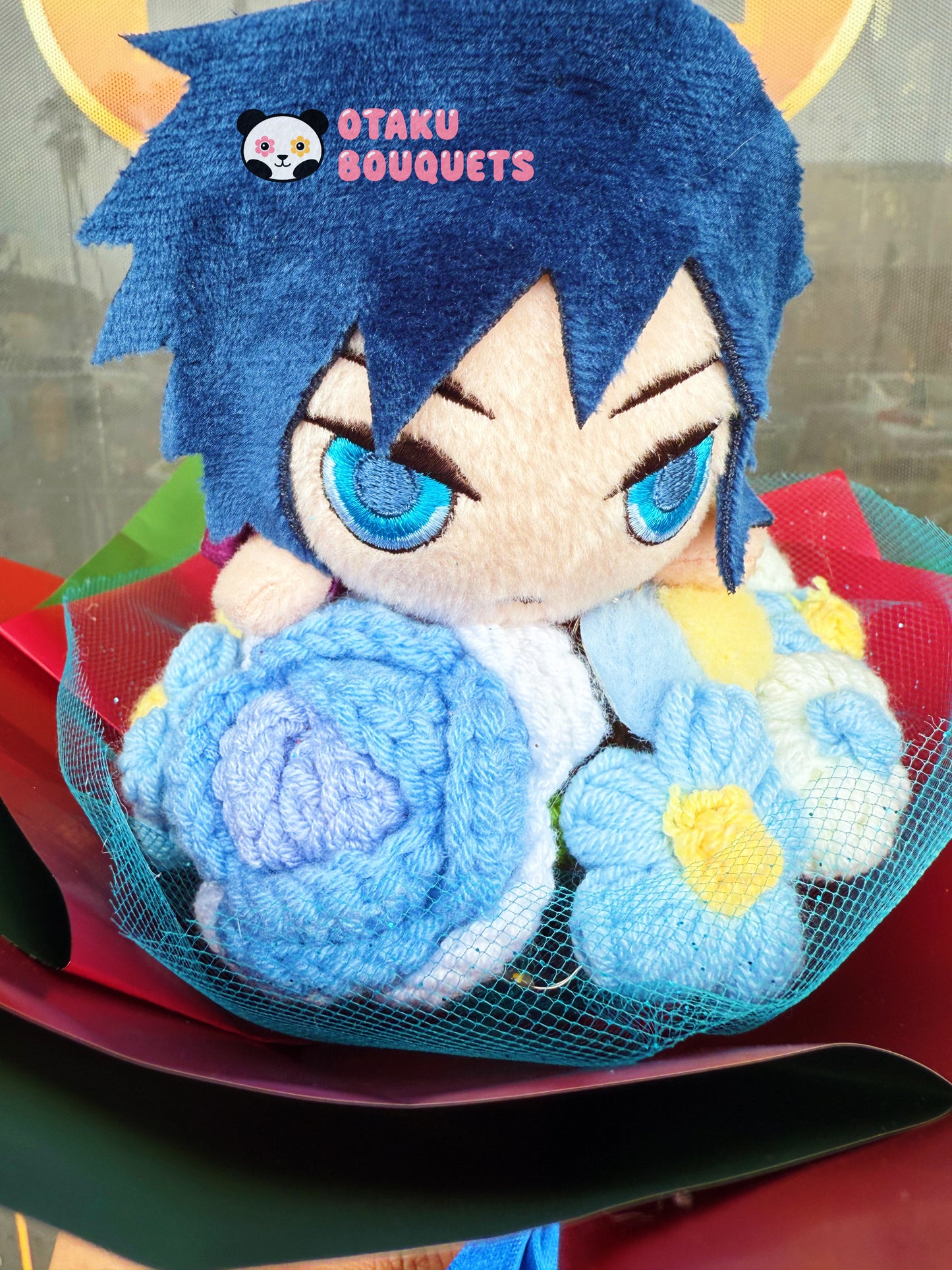 Japanese Plushie Giyu Hashira Laying Demon Slayer Plush Bouquet